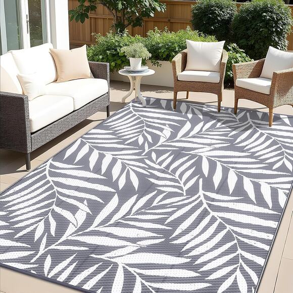 OLANLY Other - OLANLY Outdoor Rug 6x9 Grey White Reversible Waterproof Patio RV Camping New
